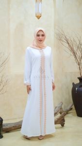 AYESHA Gamis Putih Wanita Abaya Turkey Terbaru