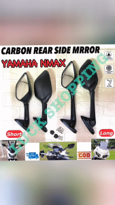 PAIR MOTORCYCLE CARBON LONG/SHORT STEM REAR SIDE MIRROR FOR YAMAHA NMAX XMAX ADV PCX UNIVERSAL