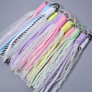 2pcs/lot Colorful Lace Braided Lanyard Keychain Anti-Lost Knot Nylon Rope Cord For Car Key Chains Pendant Bags Decor Accessories