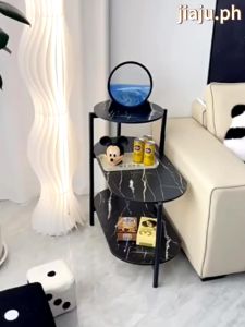 Side table 3-layers Nordic corner table coffee table flower stand iron and Wooden decorative shelf Storage rack