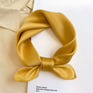 Red Solid Silk Square Scarf Women Satin Bandana Print Scarves Head Band Fashion Lady Hair Shawl Wrap Female Neckerchief Hijab