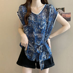 Shalldoer | Áo sơ mi không tay in họa tiết thời trang Pháp cổ điển dành cho nữ mùa hè 2025 Áo sơ mi công sở đa năng thanh lịch