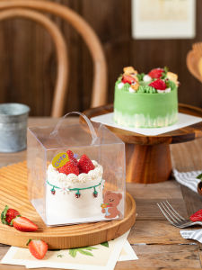 Transparent Handheld Cake Box Baking Packaging Pastry Box Elevated 4 Inches 2/3/5/6 Inches Cake Packaging Box Kitchen Cooking