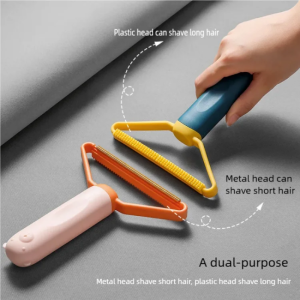 Portable Pet Hair Remover Brush - Manual Lint Shaver Scraper Cleaning Tool for Carpet Wool Coat Clothes - Lint Pellet Removal