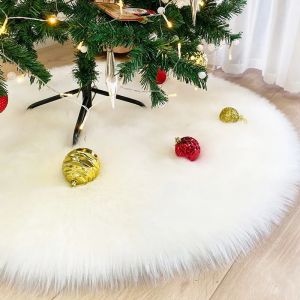 38/68cm tuyết trắng váy cây thông Noel sang trọng Lông Thú Giả Cây giáng sinh tấm thảm đồ trang trí cho trang trí tiệc nhà năm mới