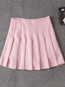 White A-Line Mini Skirt High Waist Pleated Student Anti-Light Slimming Spring Summer Short Skirt Womens Fashion Premium