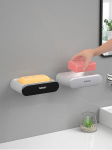ชั้นวางสบู่แบบติดผนังสองชั้น ชั้นวางสบู่แบบระบายอากาศได้ดีสำหรับห้องน้ำแบบไฮเอนด์ ไม่ต้องเจาะรู อุปกรณ์ทำความสะอาดในบ้าน