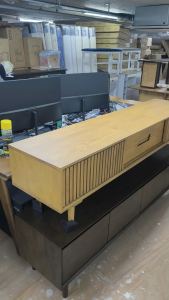 Flexidesignx VENTI Full Solid Wood TV Cabinet Walnut Beech Entertainment Console 180cm
