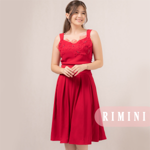 RIMINI- Dress Wanita Gaun Pesta Broklat Yukensi Flower Plisket Midi XS-XL - Auberta Dress 85933
