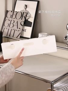 Under Desk Cable Organizer Rack Under Table PC Wire Socket Management Tray Computer Cord Storage Hold Office and Home