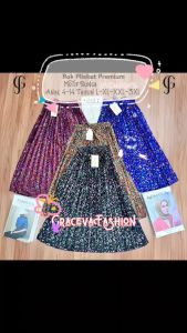 Rok Plisket Bunga Anak 3-10 Tahun/ Rok Bunga Pompom/ Rok Anak Motif Bunga