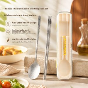 LocknLock | Pure Titanium Spoon and Chopsticks Set Portable Diningware