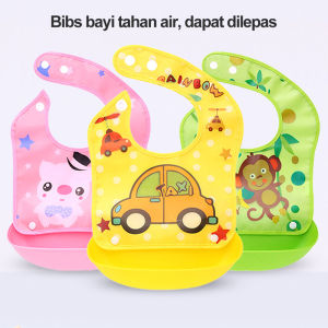 Celemek Makan Bayi Kartun Lucu Slaber bayi Waterproof