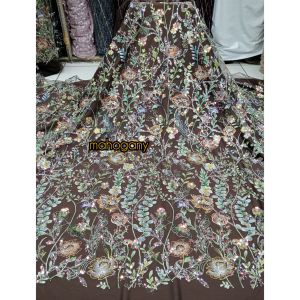 BAHAN/KAIN TILLE BORDIR FULL PAYET PREMIUM/BORDIR BUNGA PAYET