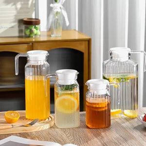 เหยือกน้ำอะคริลิคใส ตกไม่แตก ความจุ 1100ML พร้อมฝาปิดพลาสติก เหยือกเสริฟน้ำ