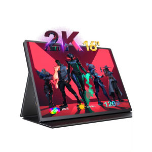 Holakay 16" 2K Portable Monitor 2560*1600 16:10 100%sRGB 500Cd/m² 120Hz Gaming Display For Xbox PS5 Switch Laptop Mac Phone