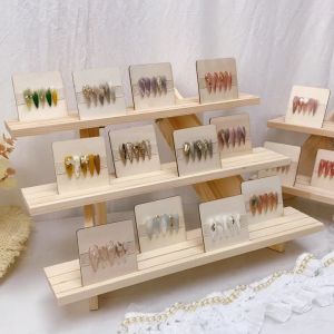 2/3 Layer Wooden Nails Properti Display Stand Rak Susun Pajangan Produk Kayu