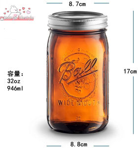 Masonjar Tobacco Tea Sealed Jar Brown Mason Bottle Storage Bucket Grass Moisturizing Coffee Beans Glass Sealed Can