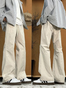 Quick Dry Casual Pants Mens Summer Straight Leg Outdoor Workwear Flared Long Trousers Breathable Lightweight Fashionable