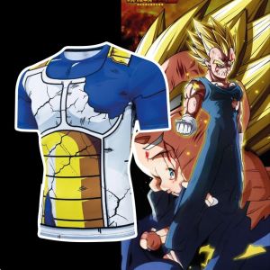 Bandai | Summer 2026 Dragon Pearl Vegeta "Damaged Saiyan Armor" Tight-fitting 3D Printed Breathable T-shirt for Adults and Children