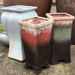 Yixing Handmade Flower Pot Stoneware Square Mouth High Purple Sand Succulents Green Plant Pot Ceramic Succulent Laozhuang Basin Orchid Pots