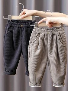 Thickened Fleece Lined Corduroy Pants Winter Wear for Boys Warm Outerwear Trousers for Autumn And Winter Fashionable Kids Clothes
