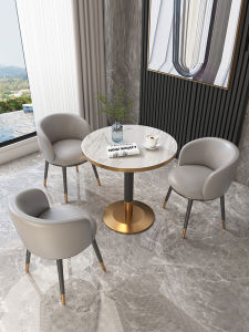 Modern Minimalist Reception Table And Chair Set for Tea Shop Sales Office round Wooden Dining Table with Chairs Home Furniture