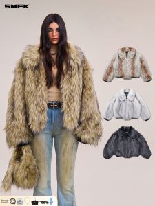 SMFK | Warm Fur Collar Artificial Fur Jacket