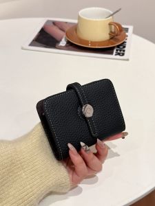 Elegant Compact High-End Womens Card Holder Driving License Storage Bag Fashionable PU Leather Functional Mini Wallet