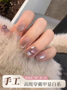 Handmade Nail Art Stickers 2025 New Style Wearable Nails Autumn Winter Short to Medium Long Finished Products Nail Patches