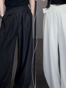 กางเกงขายาวทรงหลวมสไตล์ลำลองสำหรับผู้ชาย ฤดูใบไม้ผลิและฤดูใบไม้ร่วง กางเกงขายาวลำลองสำหรับคู่รัก ดีไซน์เนอร์ขนาดใหญ่