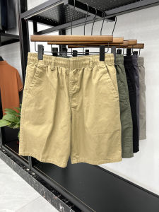 กางเกงขาสั้นผ้าฝ้ายแท้ฤดูร้อนสำหรับผู้ชาย กางเกงขายาวทรงหลวมสบาย ๆ ใส่ไปเที่ยวชายหาดกลางแจ้ง กางเกงขายาวทรงทำงานระบายอากาศได้ดี น้ำหนักเบา ไซส์ใหญ่