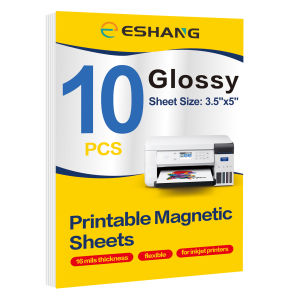 3R 10 Sheets Printable Magnetic Sheets Non Adhesive 13.5mil Thickness Glossy/Matte Photo Paper for Inkjet Printers