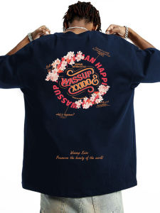 Áo Thun Cotton Tay Ngắn Mùa Hè WASSUP High Street INS Trendy Loose Fit round Neck Short Sleeve Pure Cotton Shirt for Men