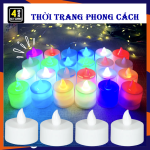 Combo 5 Nến LED Điện Tử Nhiều Màu – Đèn Nến Giả Không Khói Trang Trí Tiệc Sinh Nhật Noel Sẵn Pin / Đèn LED - Đèn Cầy Tealight Siêu Đẹp Đèn Thờ Chạy Pin Cao Cấp