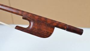 Professional Snakewood Baroque Style Cello Bow with White Unbleached Mongolian Horsehair