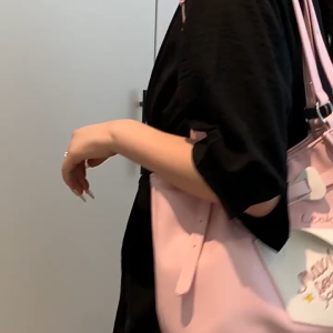 EchoBliss กระเป๋าถือขนาดใหญ่สำหรับผู้หญิง ทำจากPU สไตล์แฟชั่นและน่ารัก มีซิปปิด