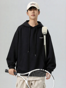 Warrior | Hooded Leisure Heavyweight Black Mens Hoodie