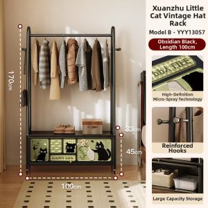 MR ART | Vintage Simple Moving Storage Wardrobe Coat Rack