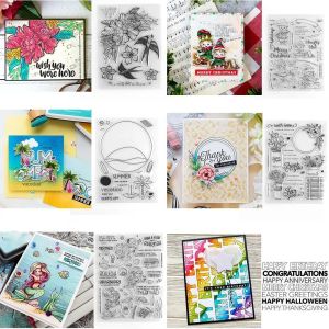 Mermaid Spirit Vase Wreath Clear Stamps Flowers and Birds Seaside Coconut Tree Stamp Set For DIY Scrapbooking Card Craft Making