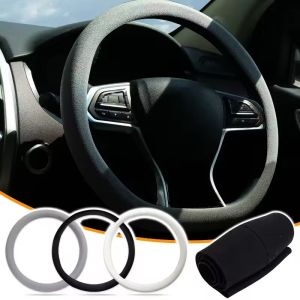 Car Steering Wheel Cover Soft Silicone Non-Slip Grip Universal Auto Protective Cover Steering Wheel Elastic Cover Car Interior Accessory