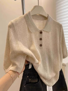 SHUQINGLAI | Áo Polo Nữ Dệt Kim Sợi Băng Mát Lạnh