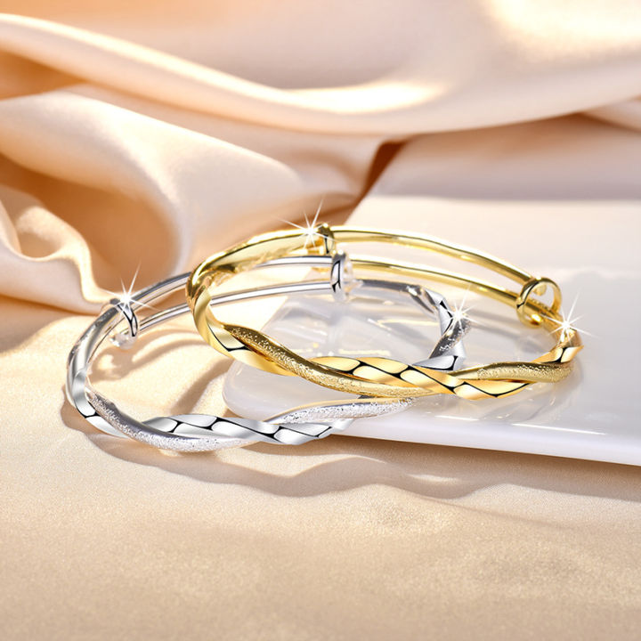 Dainty Twisted Women s silver Bangle Expandable Bracelet Ladies Jewelry for Women Girls Lazada