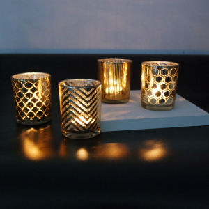 เทียนสีทอง แก้วชุบทอง จุดประกายเทียน ตกแต่งบาร์ ตกแต่งบ้าน วัสดุแก้ว ดีไซน์เรียบง่าย ป้องกันการกัดสัตว์