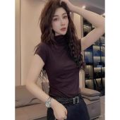 Slim Fit Short Sleeve T Shirt with Small Flap Sleeves