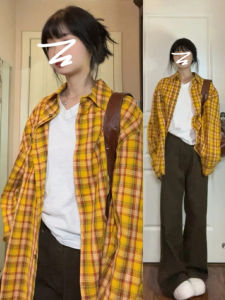 PEIZIXUAN | Vintage American Plaid Shirt