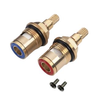 G1/2-inch Full Copper Ceramic Valve Core Faucet Inner Plug Valve Rotor Handle Switch Bathroom Universal Hot and Cold Water Mixing Valve Replacement and Repair Accessories Brass Valve Stem Valve Disc Type Structure Durable Anti-drip Easy to Install