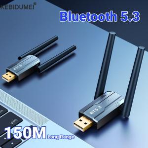 Kebidumei | USB Bluetooth 5.3 Dongle Adapter 150M Long Range Adaptador  for PC Wireless Mouse Keyboard Music Audio Receiver Transmitter
