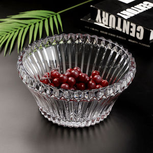Elegant European Style Large Size Crystal Fruit Bowl Transparent Glass Decorative Piece for Living Room Coffee Table