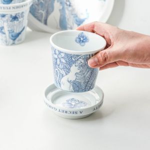 เซรามิคสไตล์ยูโรป280มล. ถ้วยมีฝาปิดที่มีประโยชน์แก้วกาแฟกล่องของขวัญถ้วยคู่แก้วลาเต้สองชั้น